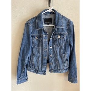 Banana Republic Jacket Womens Medium Blue Denim Jean Ladies Heavy Cotton Trucker